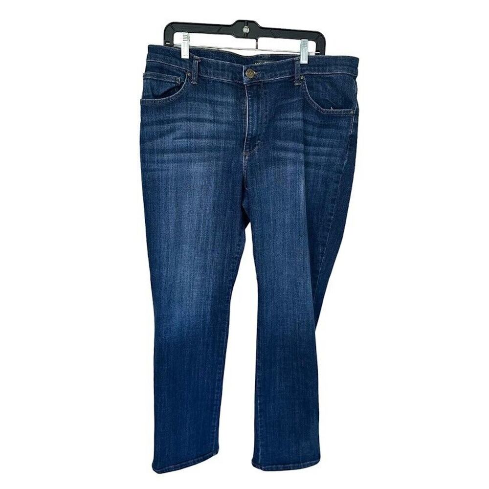 Lee Relaxed Fit Straight Leg Mid Rise Stretch Blue Jeans Womens Size 18L 18 Long